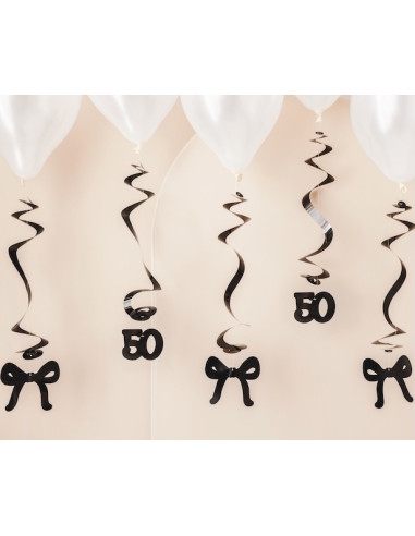 Spirales Anniversaire 50 Ans avec Nœuds Noirs | Décoration de fête | BelleFete.ch