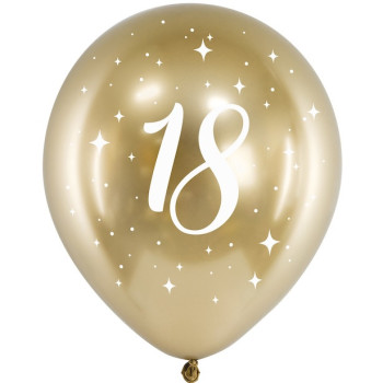 Ballons effet miroir Or 18 ans 30 cm | Décoration anniversaire | BelleFete.ch