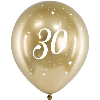 Luftballons mit Spiegeleffekt Gold 30 Jahre 30 cm | Geburtstagsdekoration | BelleFete.ch