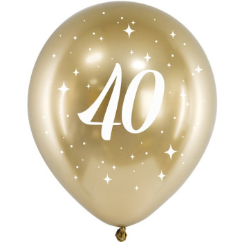 Luftballons mit Spiegeleffekt Gold 40 Jahre 30 cm | Geburtstagsdekoration | BelleFete.ch