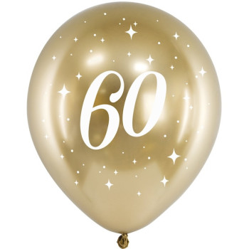 Luftballons Spiegeloptik Gold 60 Jahre 30 cm | Geburtstagsdekoration | BelleFete.ch