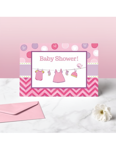 Inviti per baby shower - Set di 8 biglietti con adesivi e buste | BelleFete.ch