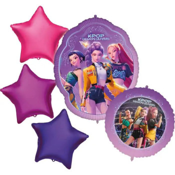 Bouquet de ballons K-Pop Demon Hunters (lot de 5) | BelleFete.ch