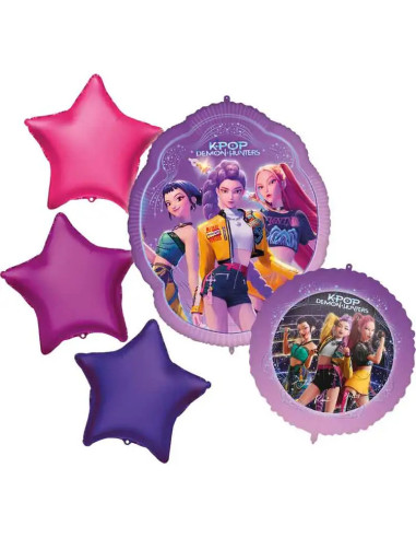 Bouquet di palloncini K-Pop Demon Hunters (set da 5) | BelleFete.ch