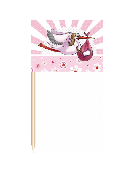 Decorazioni per torte "Cicogna Rosa" - Bellefete.ch - Svizzera - Baby Shower