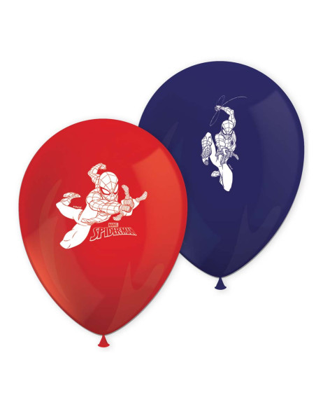 Palloncini di Spiderman rossi e blu (set da 8) | BelleFete.ch