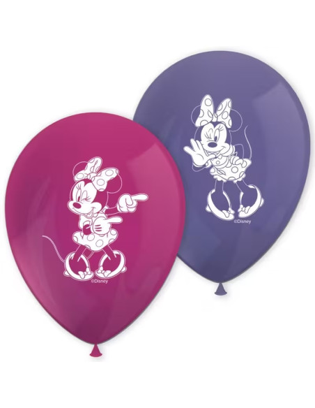 Palloncini Disney di Minnie Mouse rosa e viola (set da 8) | BelleFete.ch