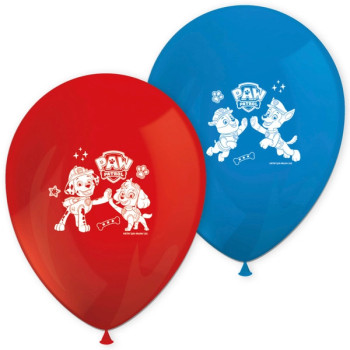 Ballons Pat' Patrouille Disney rouges et bleus (lot de 8) | BelleFete.ch