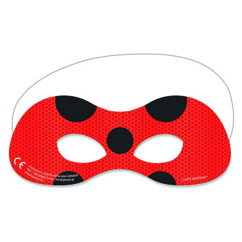 Miraculous Ladybug Masken rot & schwarz (6er-Set) | BelleFete.ch