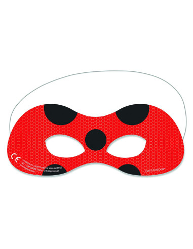 Maschere Miraculous Ladybug rosse e nere (set da 6) | BelleFete.ch