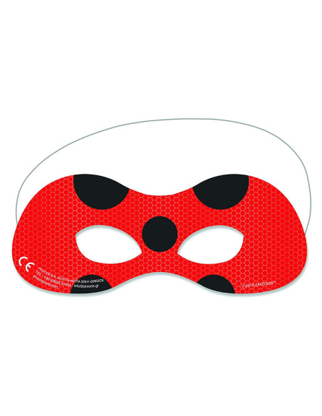 Maschere Miraculous Ladybug rosse e nere (set da 6) | BelleFete.ch