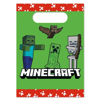 Sacs cadeaux en papier Minecraft avec poignées (4 pièces) | BelleFete.ch