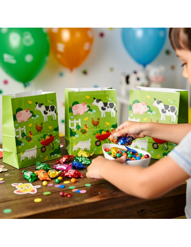 Geschenktüten mit Bauernhoftieren | Kinderparty | BelleFete.ch