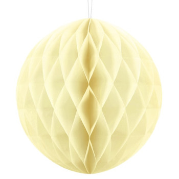Sfera di Carta Crema Paglia 20 cm - Decorazione Sospesa