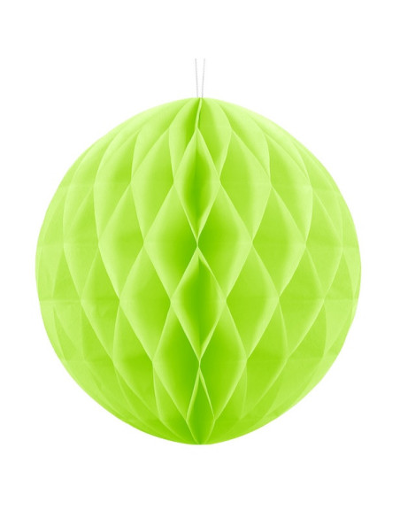 Boule de Papier Vert Lime 20 cm - Déco Suspendue