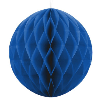 Boule de Papier Bleu Marine 20 cm - Déco Suspendue