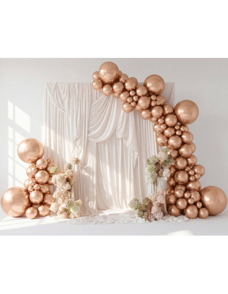 10 Ballons Or Rose 30 cm - Déco Tendance Effet Miroir