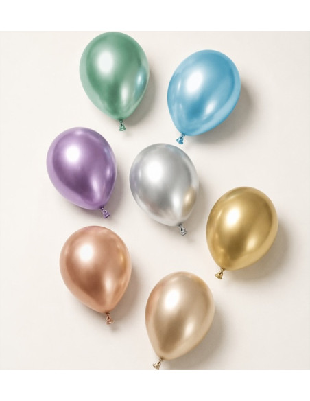 50 Ballons Effet Miroir Argent 30 cm - Déco Fête