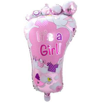 Palloncino in alluminio rosa "È una ragazza" - Bellefete.ch - Svizzera - Baby Shower