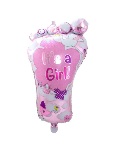 Palloncino in alluminio rosa "È una ragazza" - Bellefete.ch - Svizzera - Baby Shower
