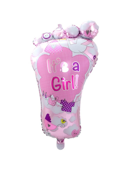 Palloncino in alluminio rosa "È una ragazza" - Bellefete.ch - Svizzera - Baby Shower