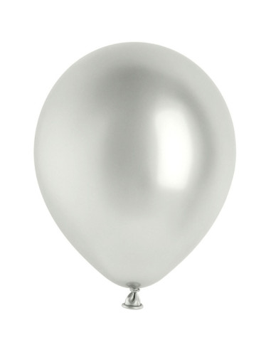 10 Ballons Effet Miroir Argent 30 cm - Déco Fête