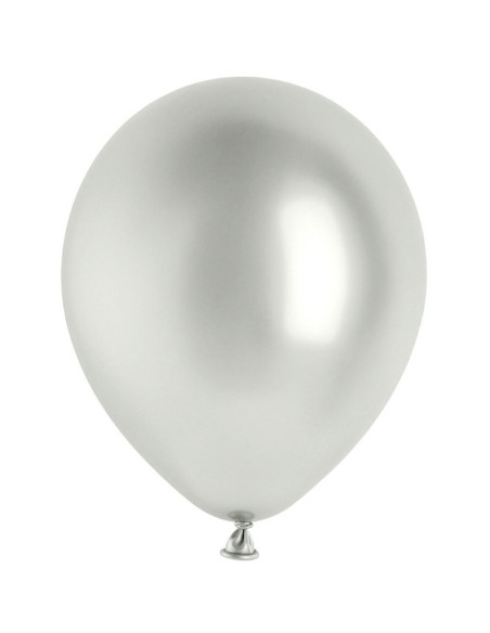 10 Ballons Effet Miroir Argent 30 cm - Déco Fête