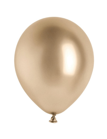 50 Ballons Effet Miroir Or Champagne 30 cm - Déco Fête