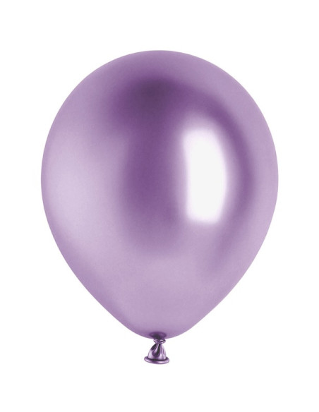 10 Ballons Effet Miroir Violet 30 cm - Déco Fête