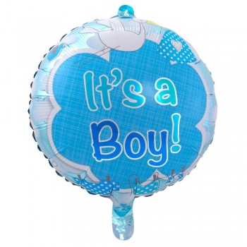Blauer Storchballon „Es ist ein Junge“ für die Babyparty