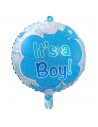 Blauer Storchballon „Es ist ein Junge“ für die Babyparty