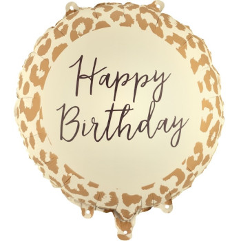 Ballon Aluminium Happy Birthday Léopard 35 cm - Déco Fête