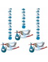 Blaue Storch-Spiraldekorationen
