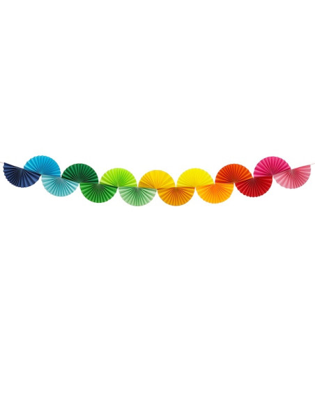 Ghirlanda di Carta Ventagli Arcobaleno 2,5 m - Decorazione Festa