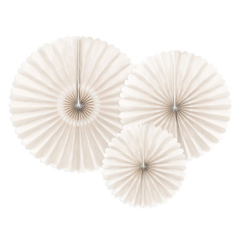 Lot de 3 Rosettes Décoratives en Papier Beige - Déco Murale