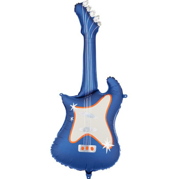 Aluminium Ballon Gitarre Marineblau 105 cm - Rock Deko