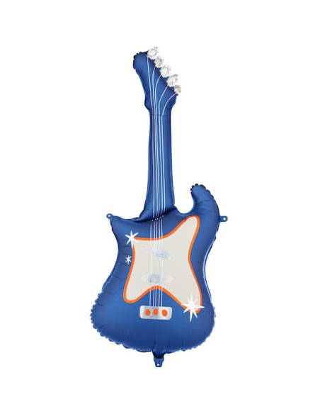 Ballon Aluminium Guitare Bleu Marine 105 cm - Déco Rock