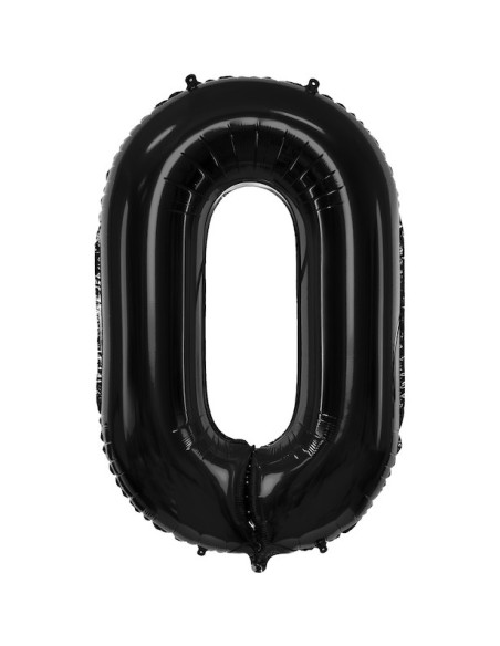 Palloncino Numero 0 Nero 86 cm - Decorazione per Compleanno e Festa