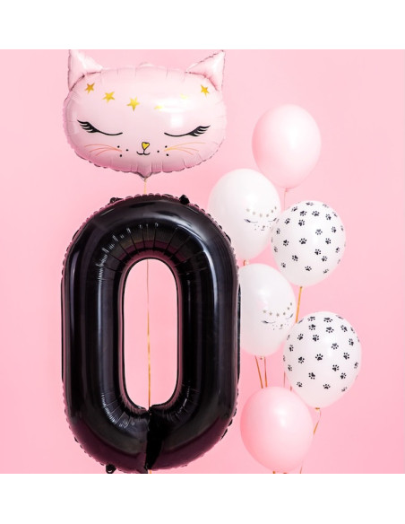 Palloncino Numero 0 Nero 86 cm - Decorazione per Compleanno e Festa