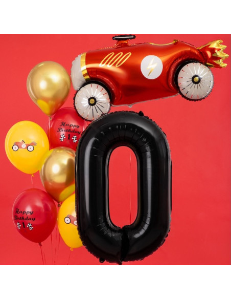 Palloncino Numero 0 Nero 86 cm - Decorazione per Compleanno e Festa