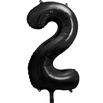 Palloncino Numero 2 Nero 86 cm - Decorazione per Compleanno e Festa