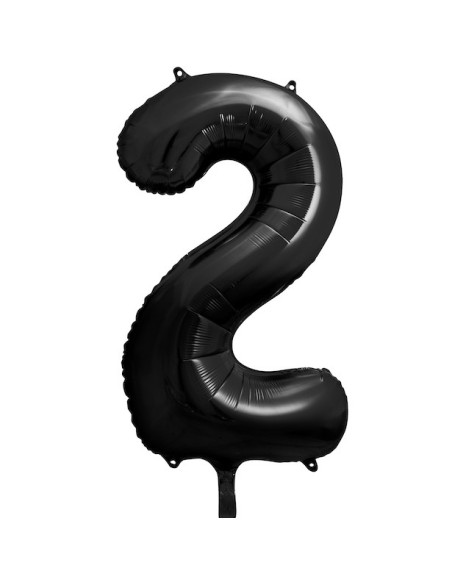 Palloncino Numero 2 Nero 86 cm - Decorazione per Compleanno e Festa