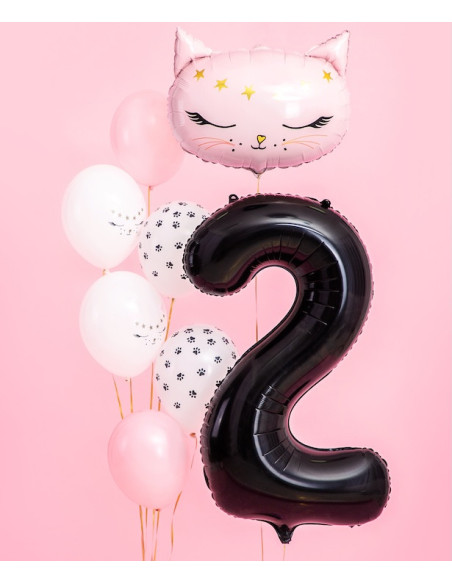 Ballon Chiffre 2 Noir 86 cm - Décoration Anniversaire & Fête
