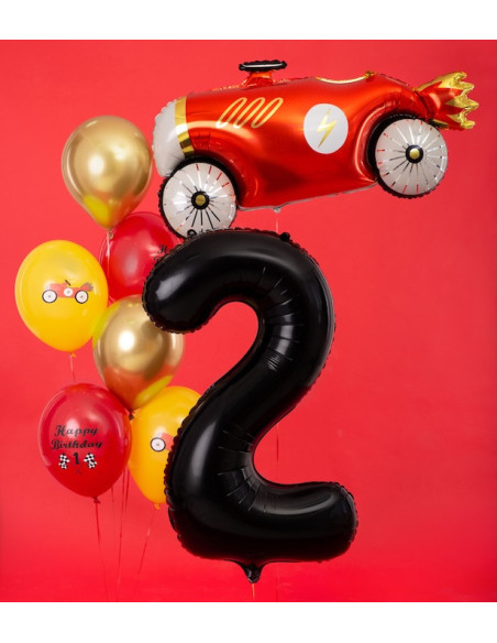 Ballon Chiffre 2 Noir 86 cm - Décoration Anniversaire & Fête