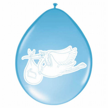 Palloncini in lattice "Cicogna Blu" - Decorazioni per feste Baby Shower - Bellefete.ch - Svizzera