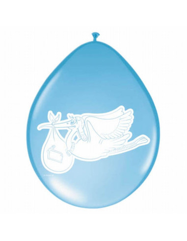 Latexballons "Blauer Stork" - Partydekoration Baby Shower - Bellefete.ch - Schweiz