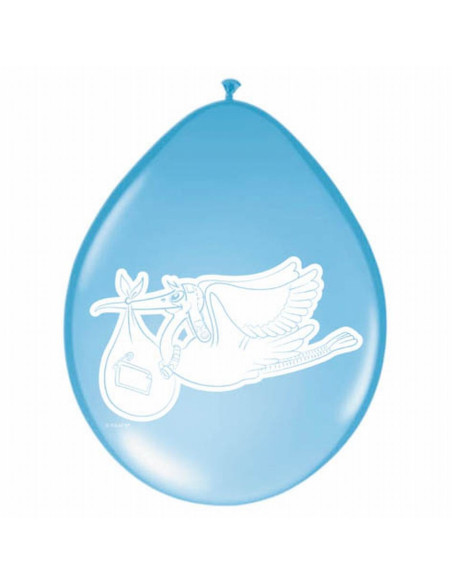 Latexballons "Blauer Stork" - Partydekoration Baby Shower - Bellefete.ch - Schweiz