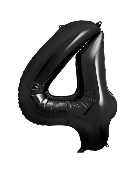 Ballon Chiffre 4 Noir 86 cm - Décoration Anniversaire & Fête