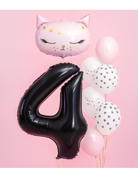 Palloncino Numero 4 Nero 86 cm - Decorazione per Compleanno e Festa