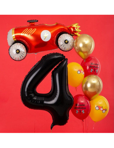 Palloncino Numero 4 Nero 86 cm - Decorazione per Compleanno e Festa